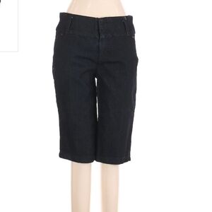 W2 Signature Fit Bermuda Capri Cropped Pants Women's Size 4 Dark Blue Career EUC